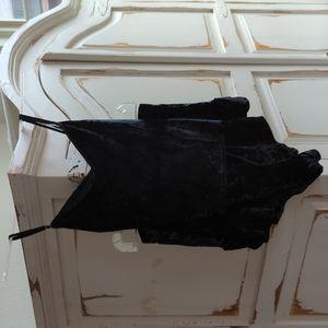 Victoria Secret Crushed Velvet Black Tap Pants and Cami Set